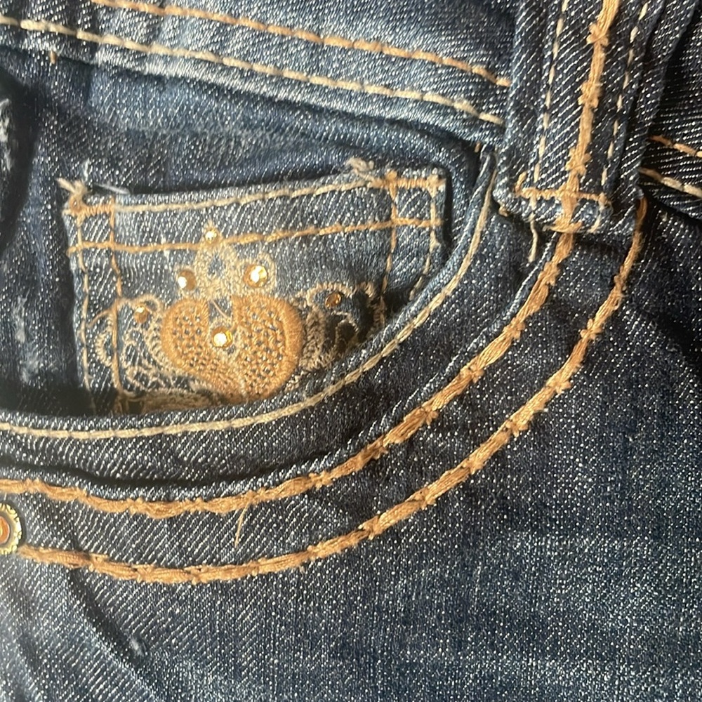 Dark denim jeans . By candies very detailed bootcut